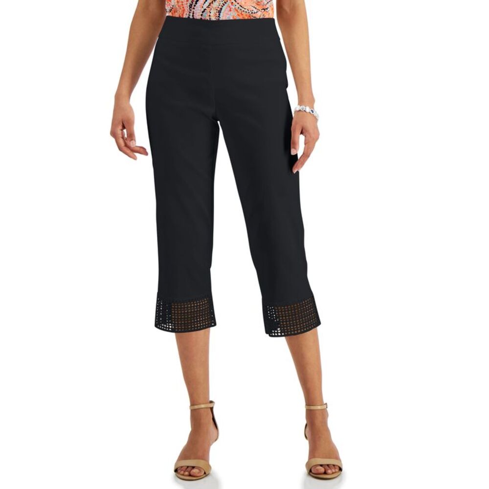 JM Collection Petite Crochet Hem Capri Pants